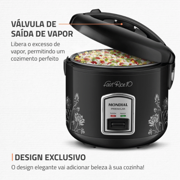 Panela Elétrica De Arroz Mondial Pe-44-10X Preta - Imagem 5