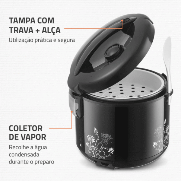 Panela Elétrica De Arroz Mondial Pe-44-10X Preta - Imagem 6
