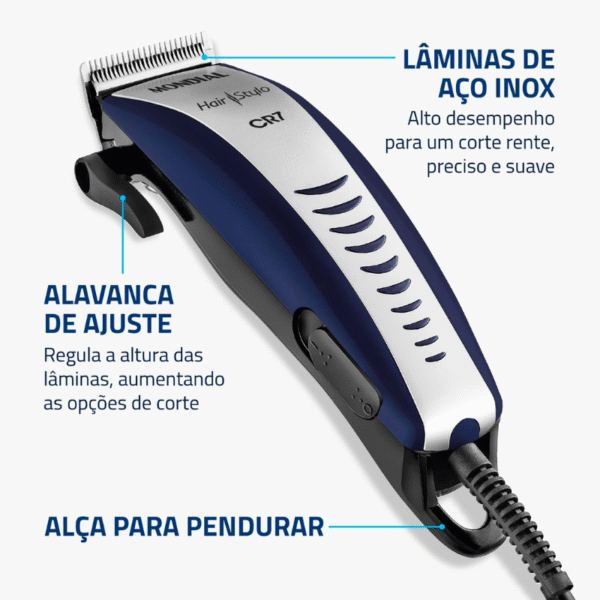 Máquina De Cortar Cabelo Mondial Cr-07 Cr7 220V - Imagem 3