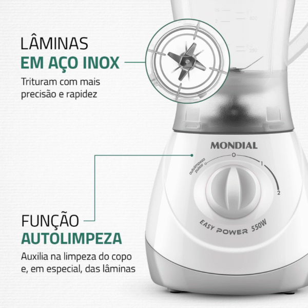 Liquidificador Mondial L-550-W 220V Branco - Imagem 4