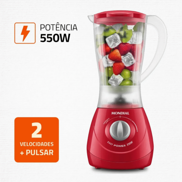 Liquidificador Mondial L-550-R 220V Vermelho - Imagem 3