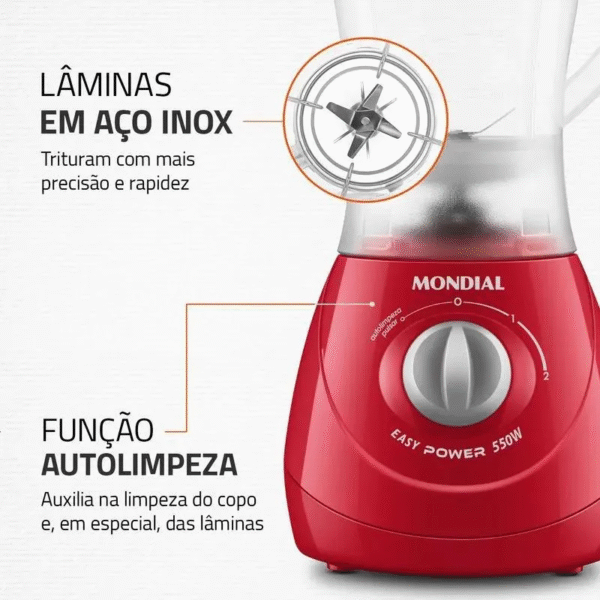 Liquidificador Mondial L-550-R 220V Vermelho - Imagem 5