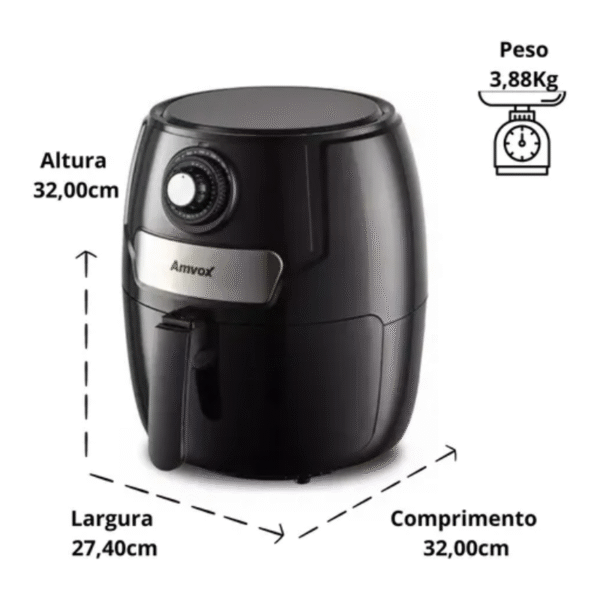 Fritadeira Amvox Air Fryer 4,5L Arf 1245 220V - Imagem 3