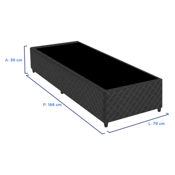 Base De Box Gazin Universal 0,79X1,98X0,31M Preto - Imagem 2