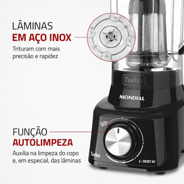 Liquidificador Mondial L-900-Fb - Preto - Imagem 6