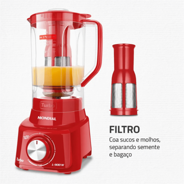 Liquidificador Mondial L-900-Fr - Vermelho - Imagem 3