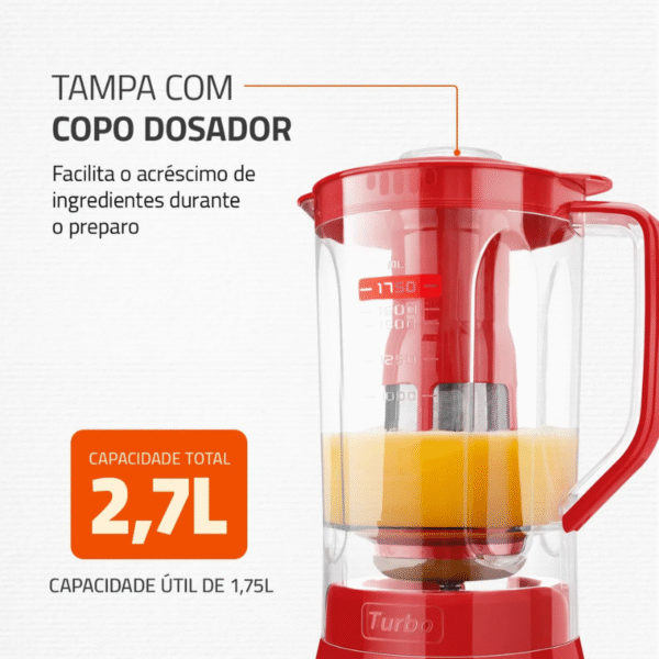 Liquidificador Mondial L-900-Fr - Vermelho - Imagem 4
