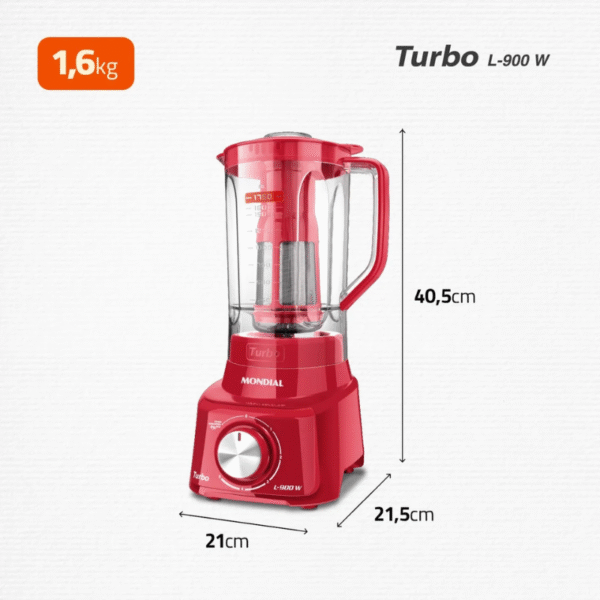 Liquidificador Mondial L-900-Fr - Vermelho - Imagem 7