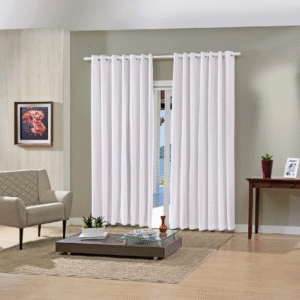 Cortina Bella Janela Pratika Lisa Slim/Branco - 2,00M X 1,60M
