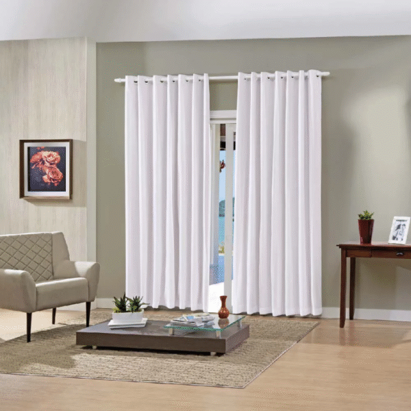 Cortina Bella Janela Pratika Lisa Slim/Branco - 2,60M X 1,70M