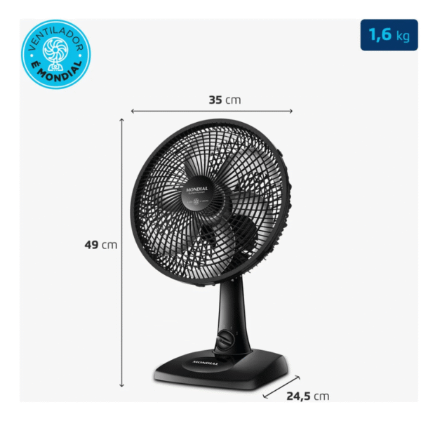 Ventilador Mondial 30Cm Super Power Vsp-30-B 220V Preto - Imagem 6
