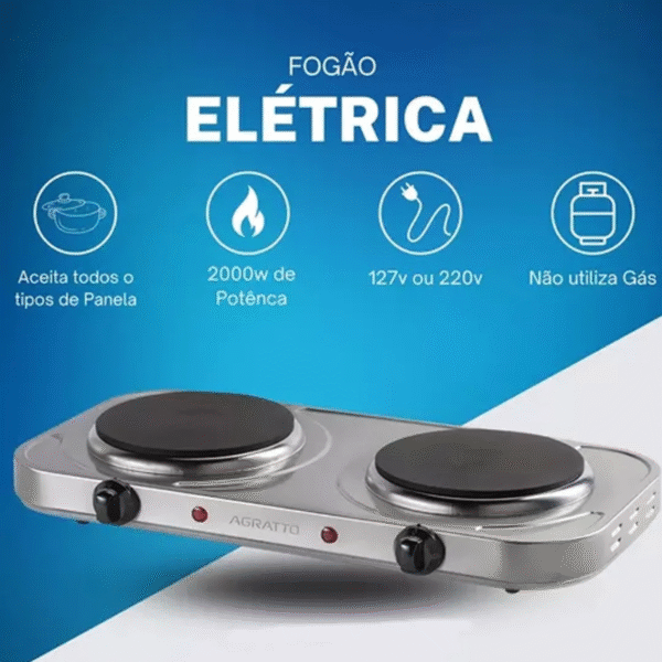 Fogão Elétrico De Mesa Agratto Fm-02 - 220V - Imagem 3
