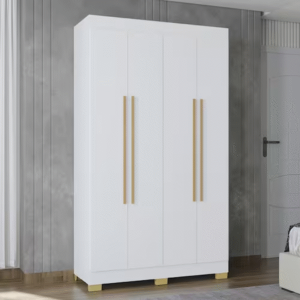 Roupeiro Poquema Barcelona 4 Portas 2 Gavetas - Branco