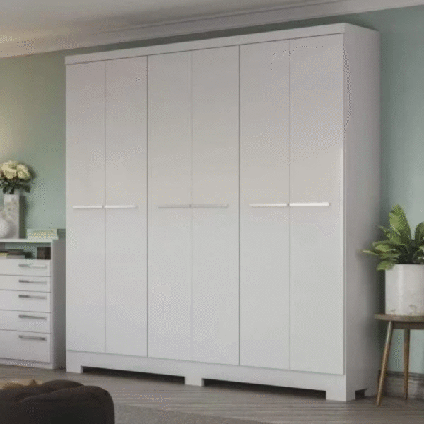 Roupeiro Kappesberg 6 Portas E 2 Gavetas Branco De Madeira - E530-Branco