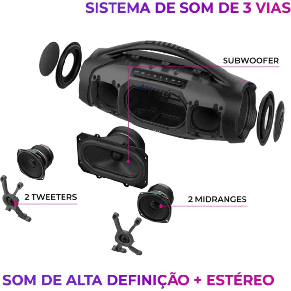 Caixa Amplificada Boombox Aiwa Aws-Bbs-01-B Bivolt - Imagem 3