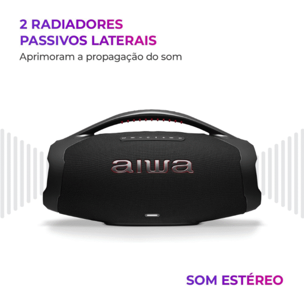 Caixa Amplificada Boombox Aiwa Aws-Bbs-01-B Bivolt - Imagem 4