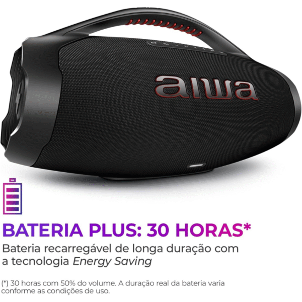 Caixa Amplificada Boombox Aiwa Aws-Bbs-01-B Bivolt - Imagem 6