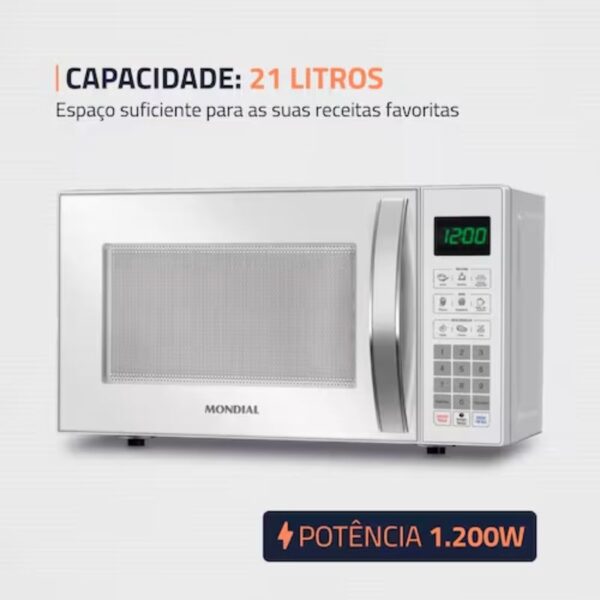 Micro-Ondas Mondial 21L Branco Mo-01-21-W - Imagem 5