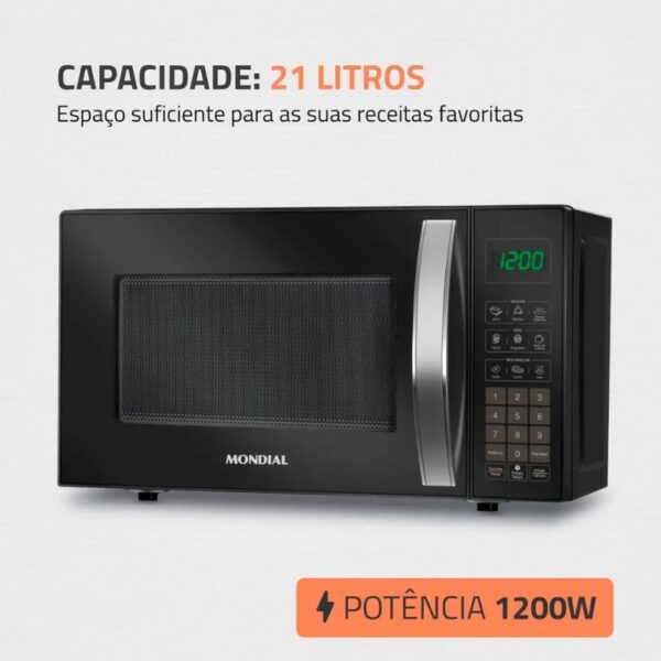 Micro-Ondas Mondial 21L Preto Mo-01-21-B - Imagem 5