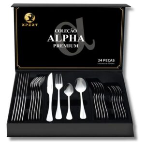 Conjunto De Talheres Xpert Alpha Premium 24 Peças Aço Inox - Xl24003