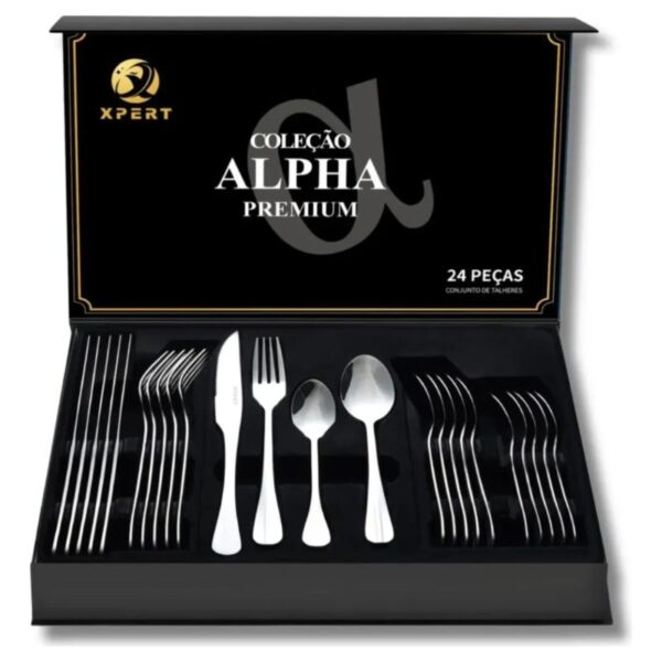 Conjunto De Talheres Xpert Alpha Premium 24 Peças Aço Inox - Xl24003
