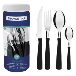Faqueiro Tramontna Inox New Kolor Preto 24 Pcs - 23198093