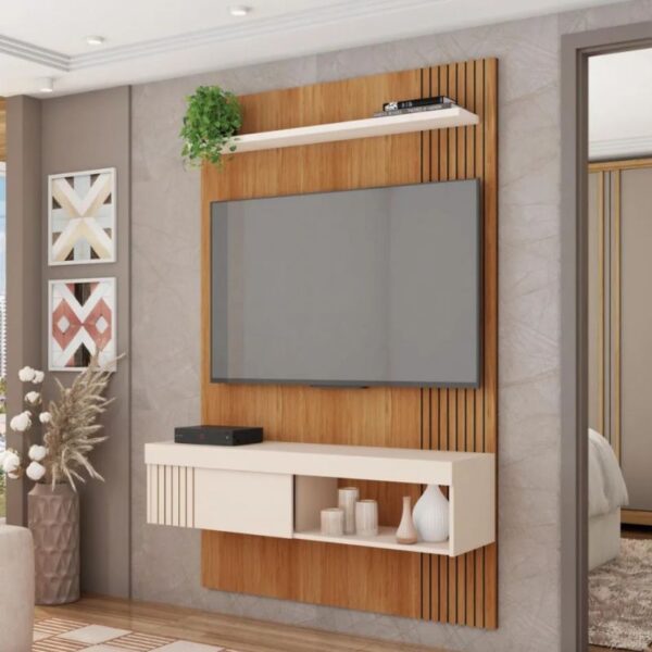 Painel Caemmun Jade 1,20M Freijó/Off White - Imagem 8