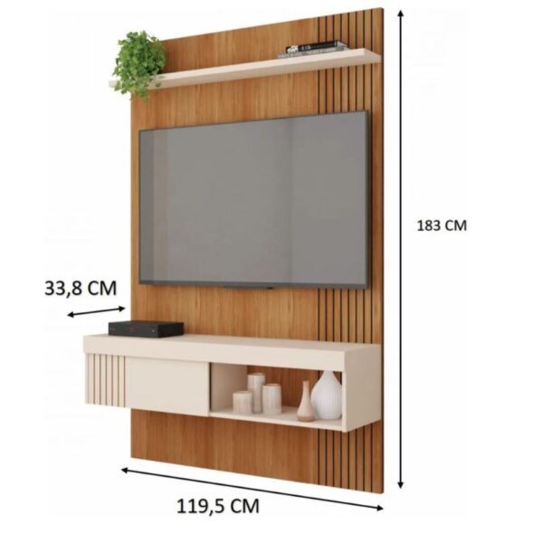 Painel Caemmun Jade 1,20M Freijó/Off White - Imagem 5