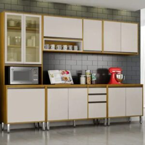 Cozinha Chf Eduarda 5 Pcs Cristaleira - Cinamomo/Off White