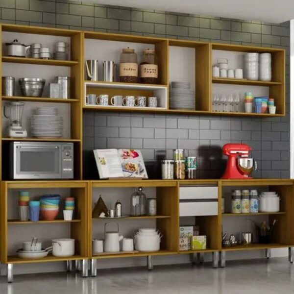 Cozinha Chf Eduarda 5 Pcs Cristaleira - Cinamomo/Off White - Imagem 2