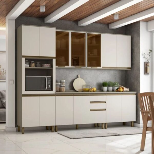 Cozinha Henn Connect C80 Aéreo 3 Portas 1,20M Com Vidro Duna/Cristal - Imagem 5
