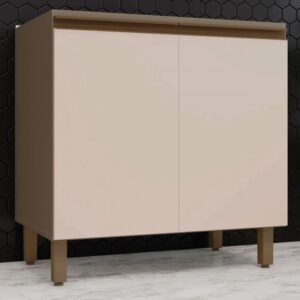 Cozinha Henn Connect C64 Balcão 2 Portas 80Cm Duna/Cristal
