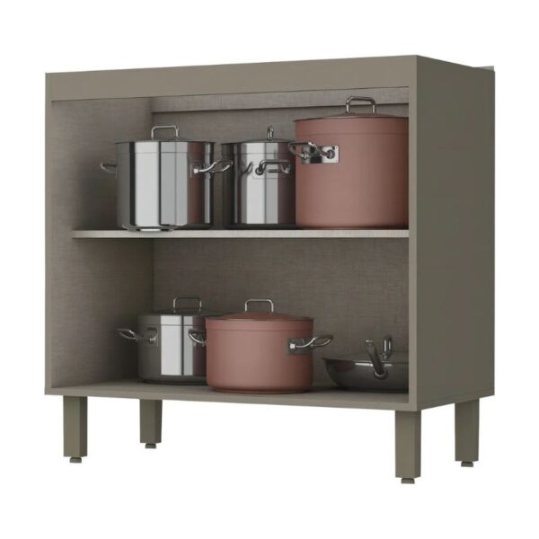 Cozinha Henn Connect C64 Balcão 2 Portas 80Cm Duna/Cristal - Imagem 3