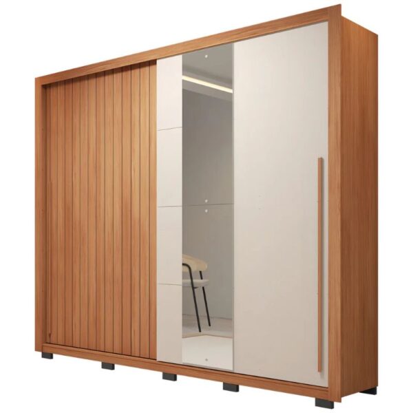 Roupeiro Caemmun Romanus 2 Portas 4 Gavetas 2.40M - Freijo/Off White - Imagem 4