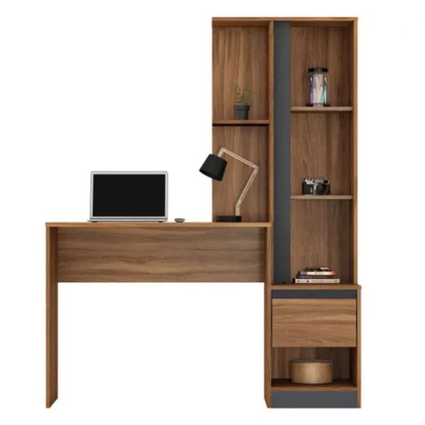 Mesa De Computador Demóbile Morada Armário Office Amêndola/Grafito - Imagem 4