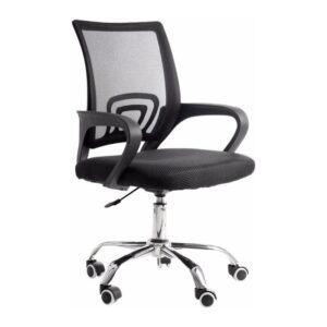 Cadeira De Escritorio Fortt 1050 Base Cromada Preta