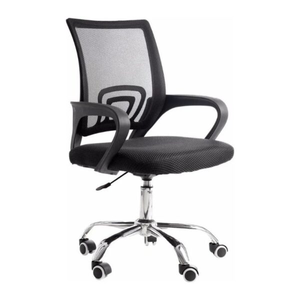 Cadeira De Escritorio Fortt 1050 Base Cromada Preta