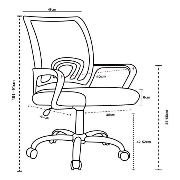 Cadeira De Escritorio Fortt 1050 Base Cromada Preta - Imagem 3
