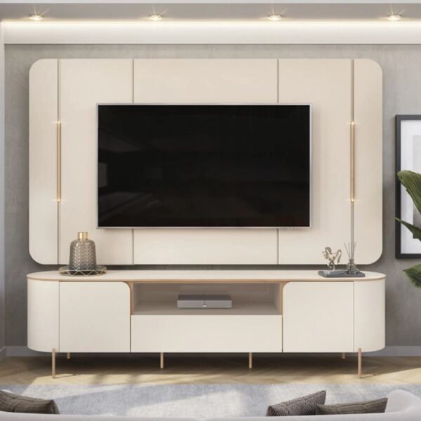 Bancada E Painel Dj Areta Off White/Off White
