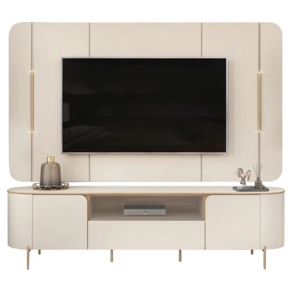 Bancada E Painel Dj Areta Off White/Off White - Imagem 3