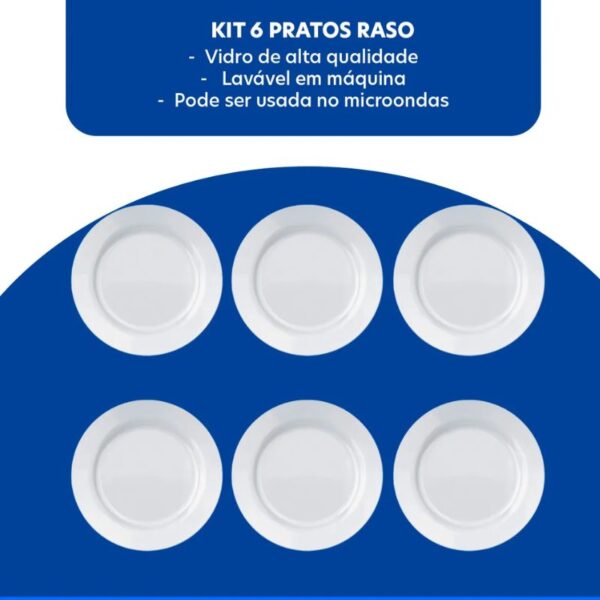 Jogo De  Pratos Rasos Nadir Menu Opaline 6Pcs - 57430200935447 - Imagem 3